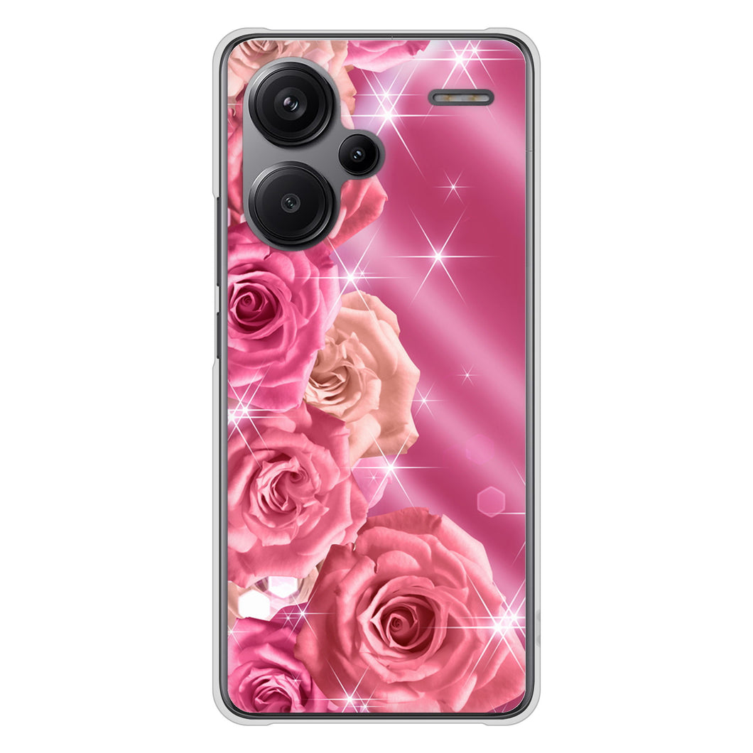 Xiaomi Redmi Note 13 Pro+ 高画質仕上げ 背面印刷 ハードケース 【1182 ピンクの薔薇に誘われて】