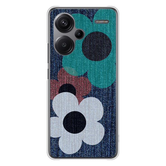 Xiaomi Redmi Note 13 Pro+ 高画質仕上げ 背面印刷 ハードケース 【EK869 ルーズフラワーinデニム風】