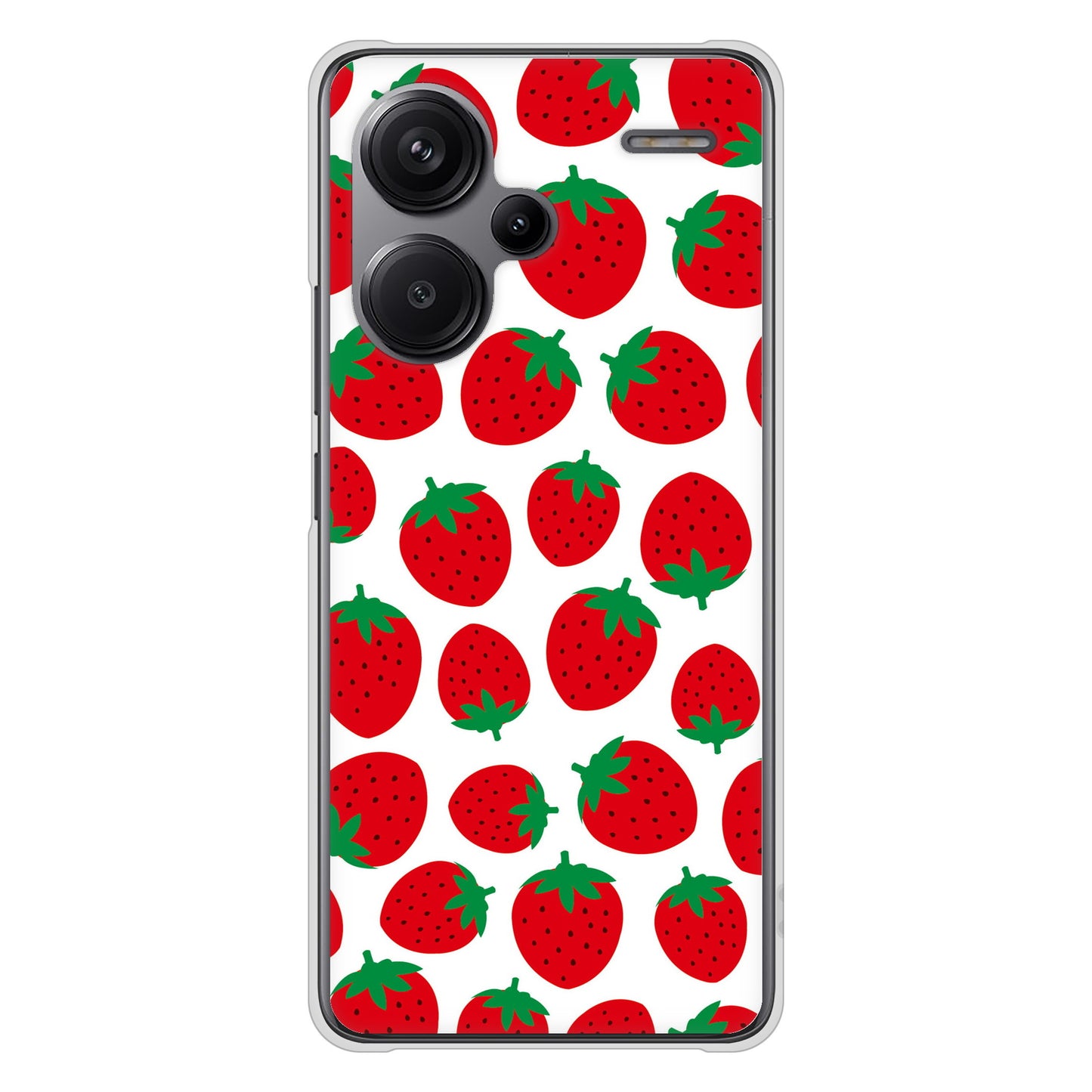 Xiaomi Redmi Note 13 Pro+ 高画質仕上げ 背面印刷 ハードケース小さいイチゴ模様