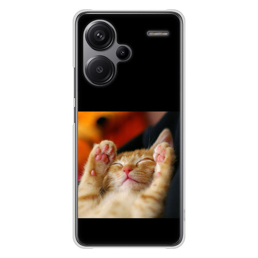Xiaomi Redmi Note 13 Pro+ 高画質仕上げ 背面印刷 ハードケース 【VA804 爆睡するネコ】