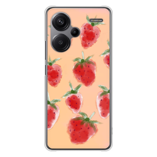 Xiaomi Redmi Note 13 Pro+ 高画質仕上げ 背面印刷 ハードケースイチゴ 水彩