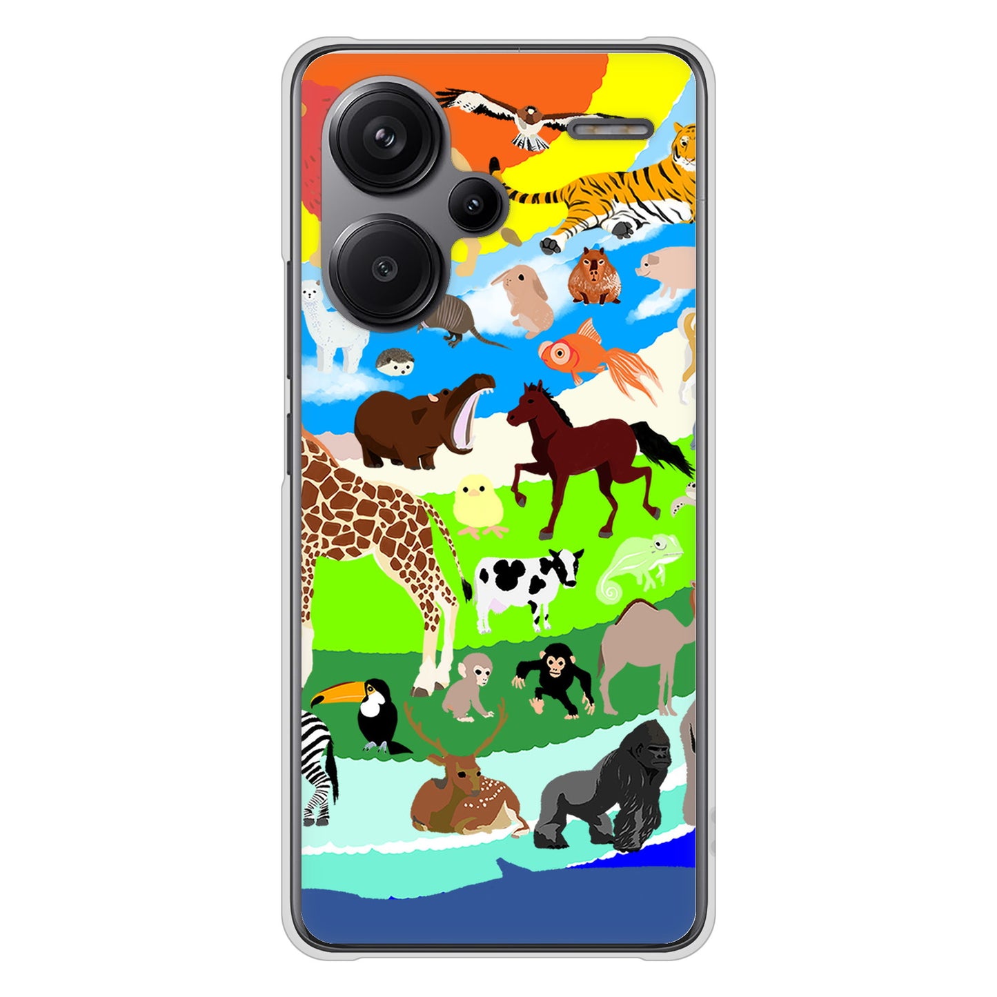 Xiaomi Redmi Note 13 Pro+ 高画質仕上げ 背面印刷 ハードケース 【YJ201 アニマルプラネット】