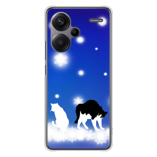 Xiaomi Redmi Note 13 Pro+ 高画質仕上げ 背面印刷 ハードケース 【YJ335 雪の結晶 はちわれ】