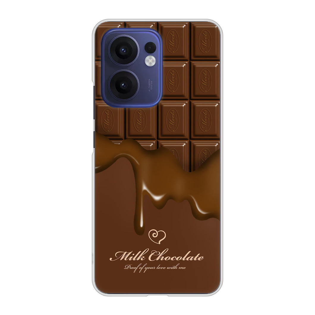 OPPO Reno13 A OPG05 UQ mobile 高画質仕上げ 背面印刷 ハードケース板チョコ