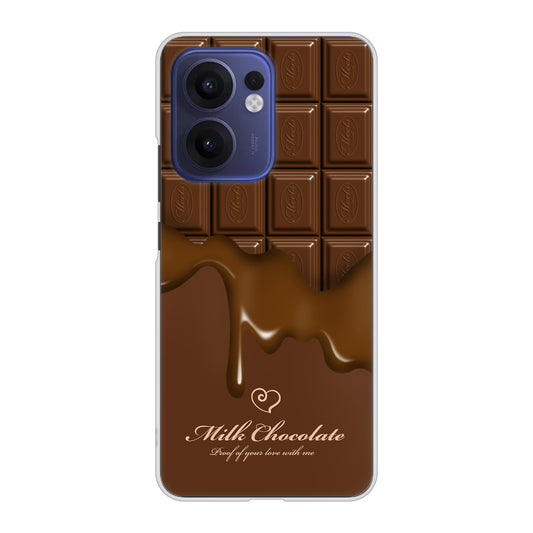 OPPO Reno13 A OPG05 UQ mobile 高画質仕上げ 背面印刷 ハードケース板チョコ