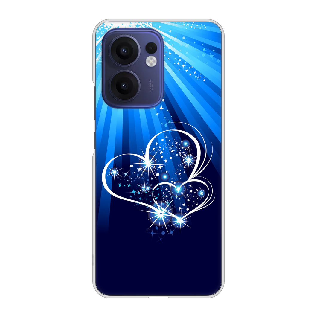 OPPO Reno13 A OPG05 UQ mobile 高画質仕上げ 背面印刷 ハードケースきらめきハート