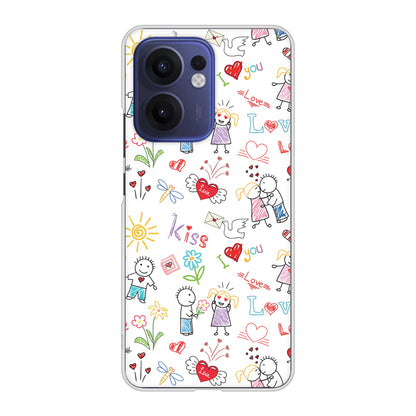 OPPO Reno13 A OPG05 UQ mobile 高画質仕上げ 背面印刷 ハードケースカップル＆ファミリー