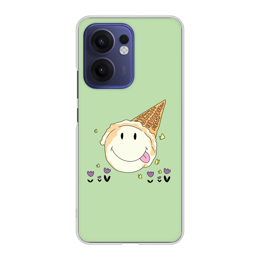 OPPO Reno13 A OPG05 UQ mobile 高画質仕上げ 背面印刷 ハードケーススイーツイラスト