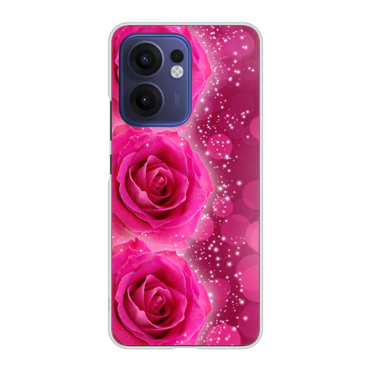 OPPO Reno13 A OPG05 UQ mobile 高画質仕上げ 背面印刷 ハードケース 【VA815 3連のバラ】