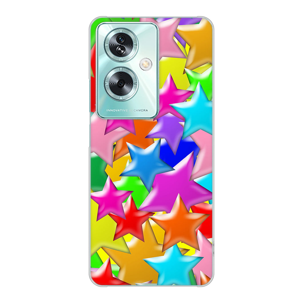 OPPO A79 5G 高画質仕上げ 背面印刷 ハードケース 【1293 ランダムスター】