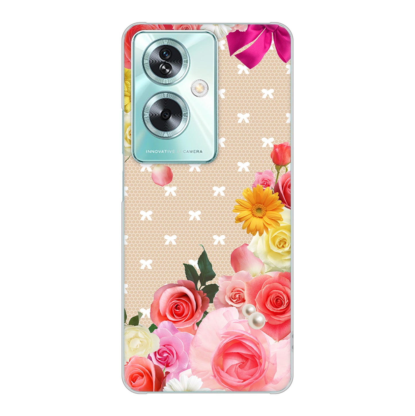 OPPO A79 5G 高画質仕上げ 背面印刷 ハードケースロマンチックなバラ