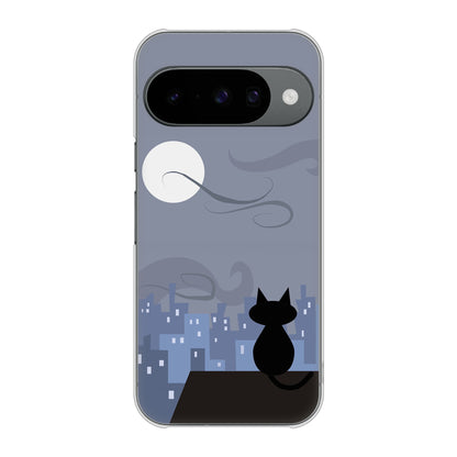 Google Pixel 10 高画質仕上げ 背面印刷 ハードケース夜とネコ