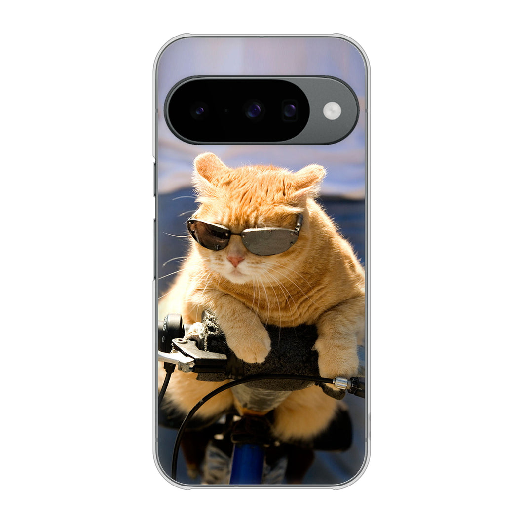 Google Pixel 10 高画質仕上げ 背面印刷 ハードケース 【595 にゃんとサイクル】