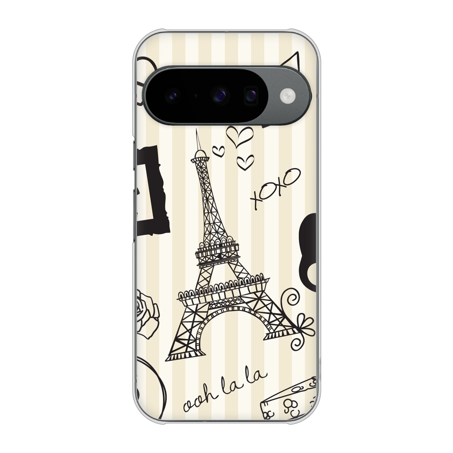 Google Pixel 10 高画質仕上げ 背面印刷 ハードケースLOVE フランス