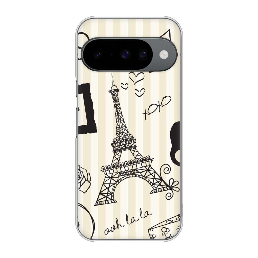 Google Pixel 10 高画質仕上げ 背面印刷 ハードケースLOVE フランス