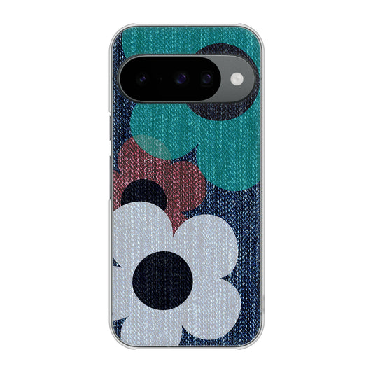 Google Pixel 10 高画質仕上げ 背面印刷 ハードケース 【EK869 ルーズフラワーinデニム風】
