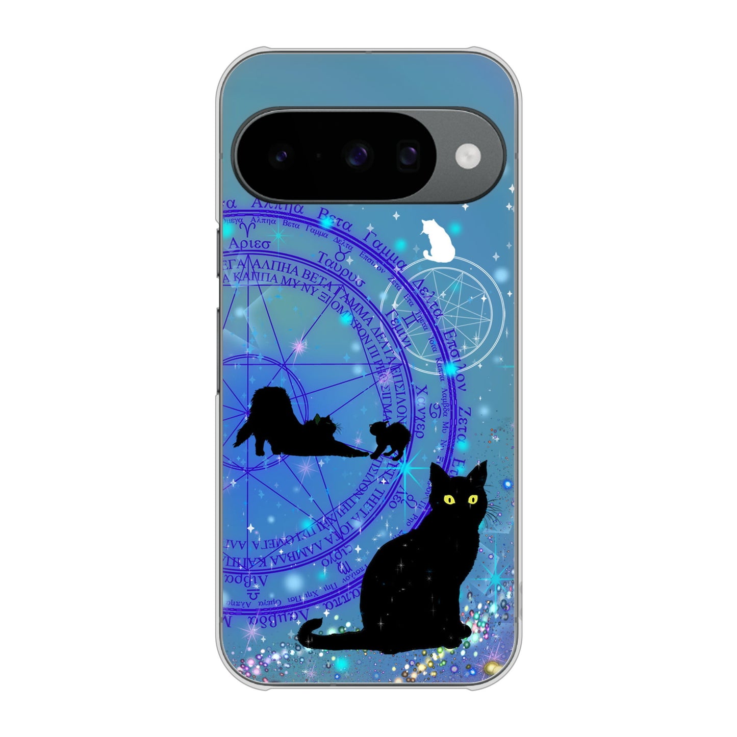 Google Pixel 10 高画質仕上げ 背面印刷 ハードケース魔法陣猫