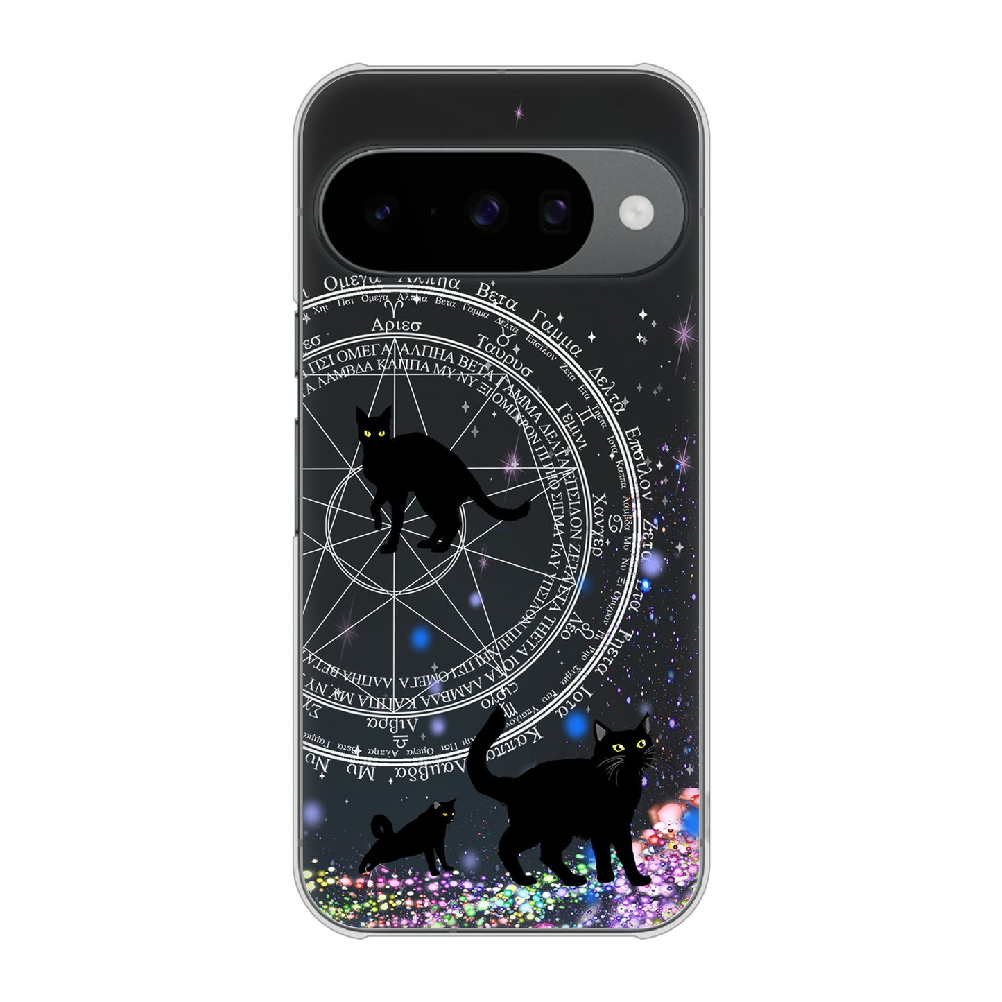 Google Pixel 10 高画質仕上げ 背面印刷 ハードケース魔法陣猫