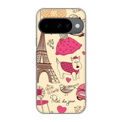 Google Pixel 10 Pro 高画質仕上げ 背面印刷 ハードケースLOVE フランス