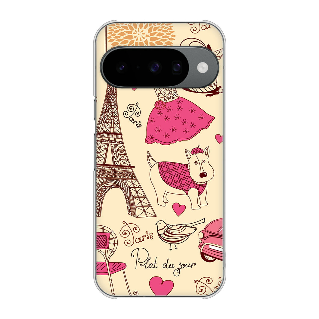 Google Pixel 10 Pro 高画質仕上げ 背面印刷 ハードケースLOVE フランス