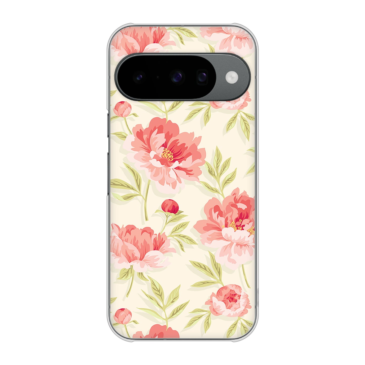 Google Pixel 10 Pro 高画質仕上げ 背面印刷 ハードケース北欧の小花