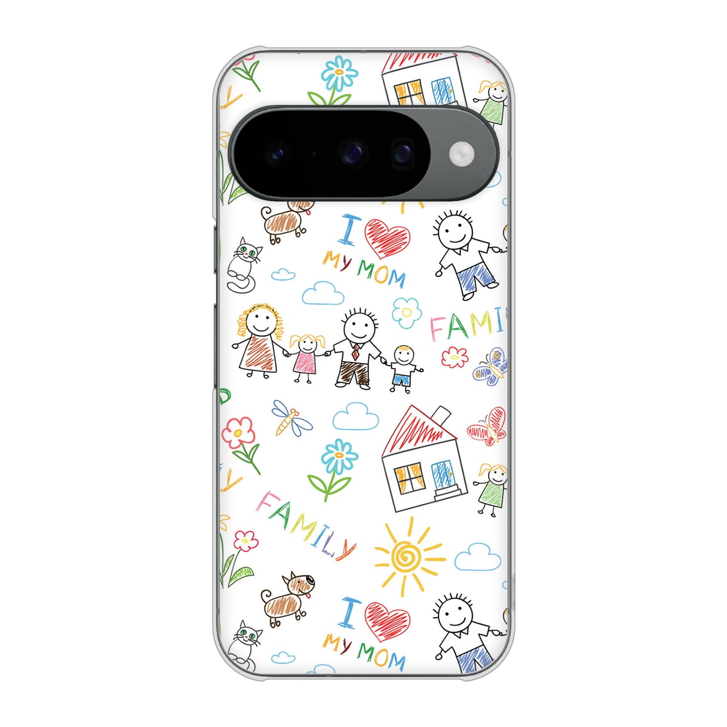 Google Pixel 10 Pro 高画質仕上げ 背面印刷 ハードケースカップル＆ファミリー