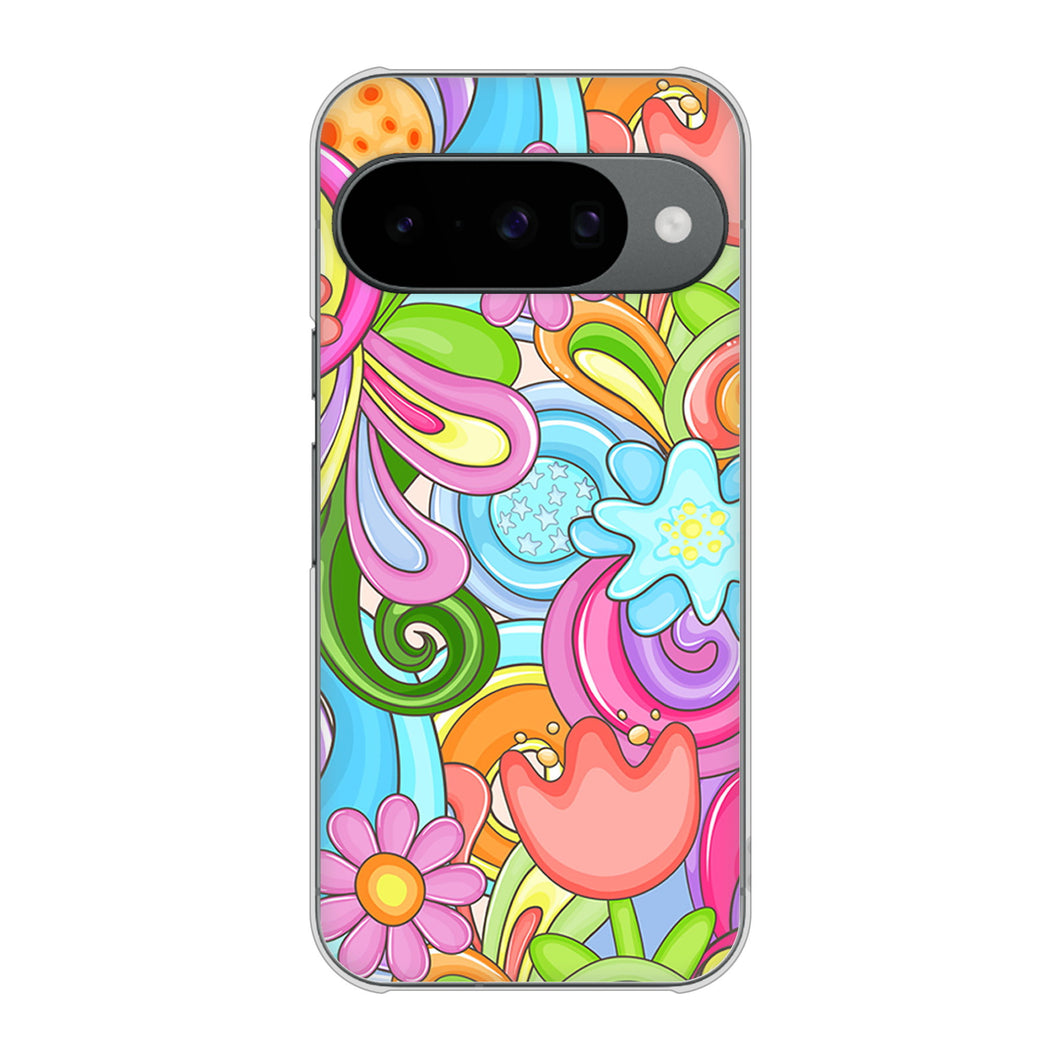 Google Pixel 10 Pro 高画質仕上げ 背面印刷 ハードケース 【713 ミラクルフラワー】
