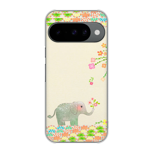 Google Pixel 10 Pro 高画質仕上げ 背面印刷 ハードケース 【1039 お散歩ゾウさん】