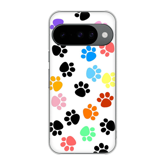 Google Pixel 10 Pro 高画質仕上げ 背面印刷 ハードケース 【1108 あしあとカラフル】