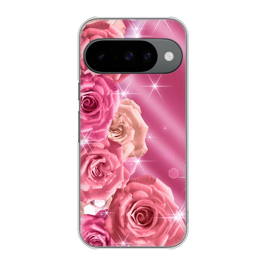 Google Pixel 10 Pro 高画質仕上げ 背面印刷 ハードケース 【1182 ピンクの薔薇に誘われて】