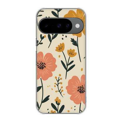 Google Pixel 10 Pro 高画質仕上げ 背面印刷 ハードケース北欧風花柄