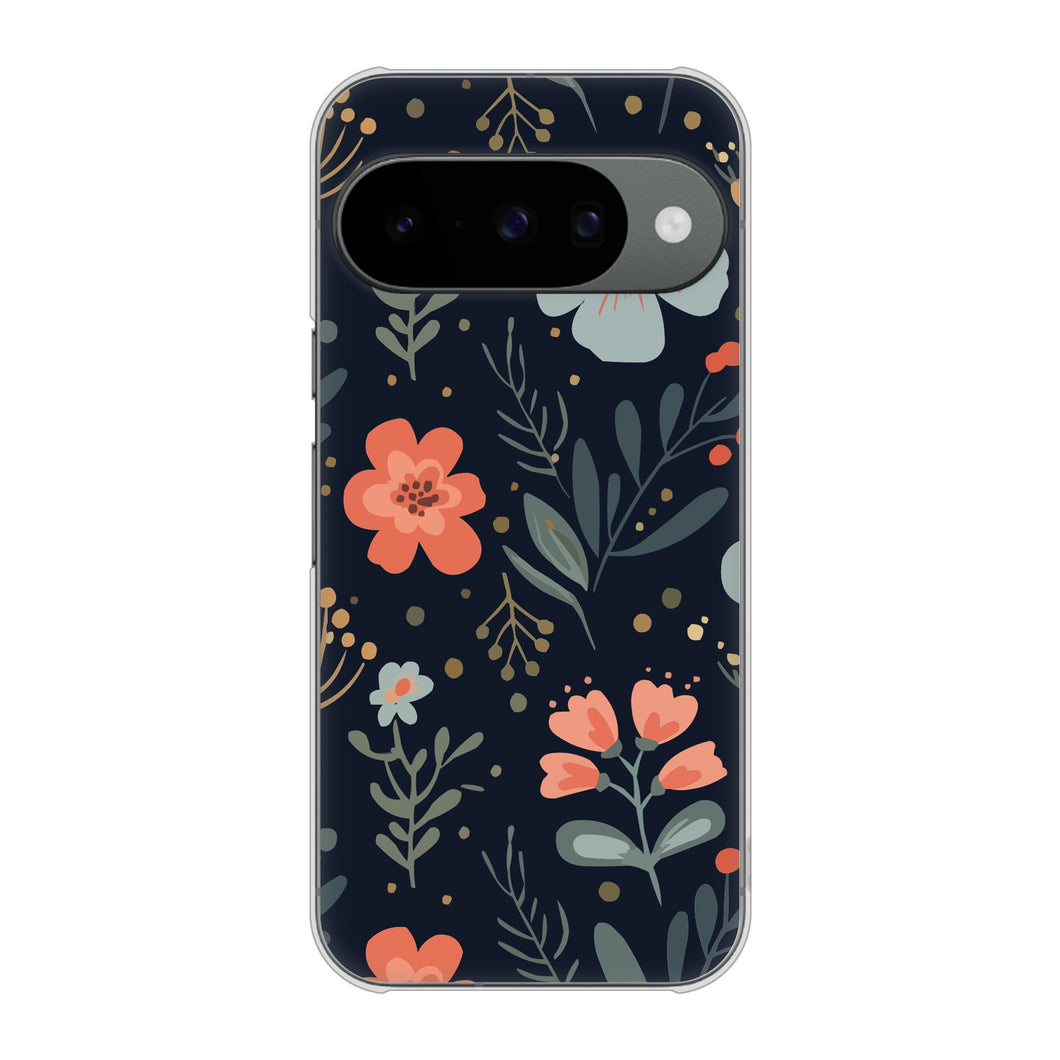 Google Pixel 10 Pro 高画質仕上げ 背面印刷 ハードケース北欧風花柄