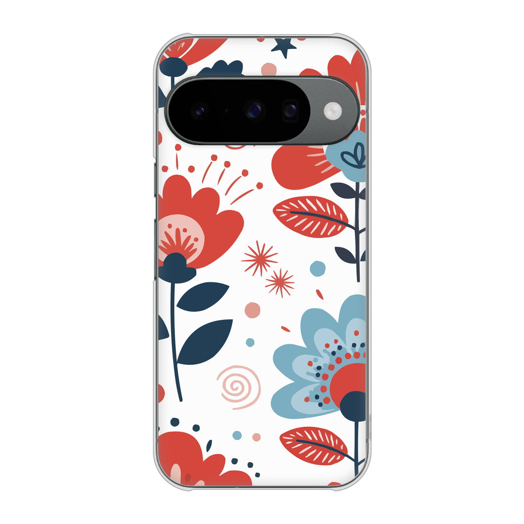 Google Pixel 10 Pro 高画質仕上げ 背面印刷 ハードケース北欧風花柄
