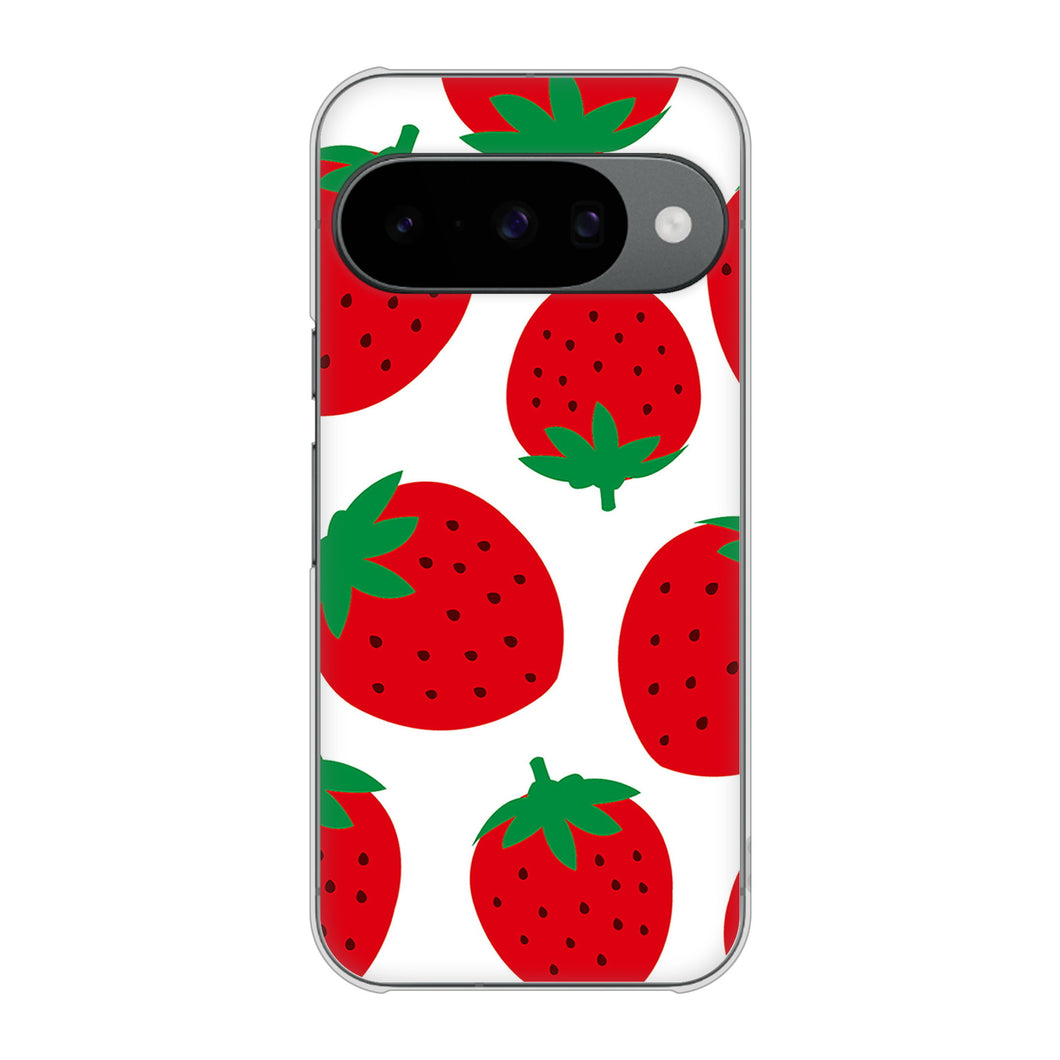 Google Pixel 10 Pro 高画質仕上げ 背面印刷 ハードケース大きいイチゴ模様