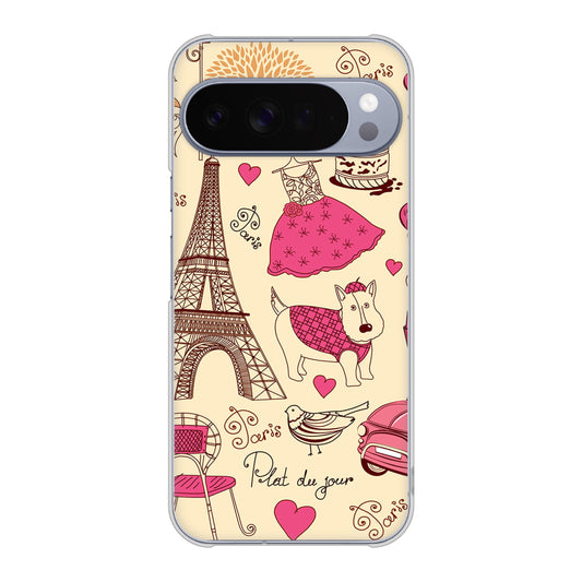 Google Pixel 10 Pro XL 高画質仕上げ 背面印刷 ハードケースLOVE フランス