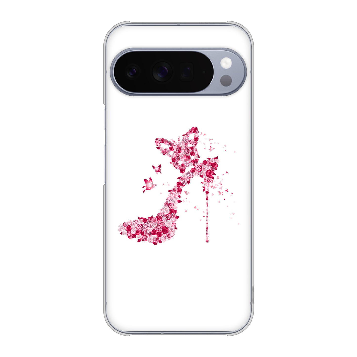 Google Pixel 10 Pro XL 高画質仕上げ 背面印刷 ハードケース 【387 薔薇のハイヒール】