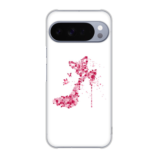 Google Pixel 10 Pro XL 高画質仕上げ 背面印刷 ハードケース 【387 薔薇のハイヒール】