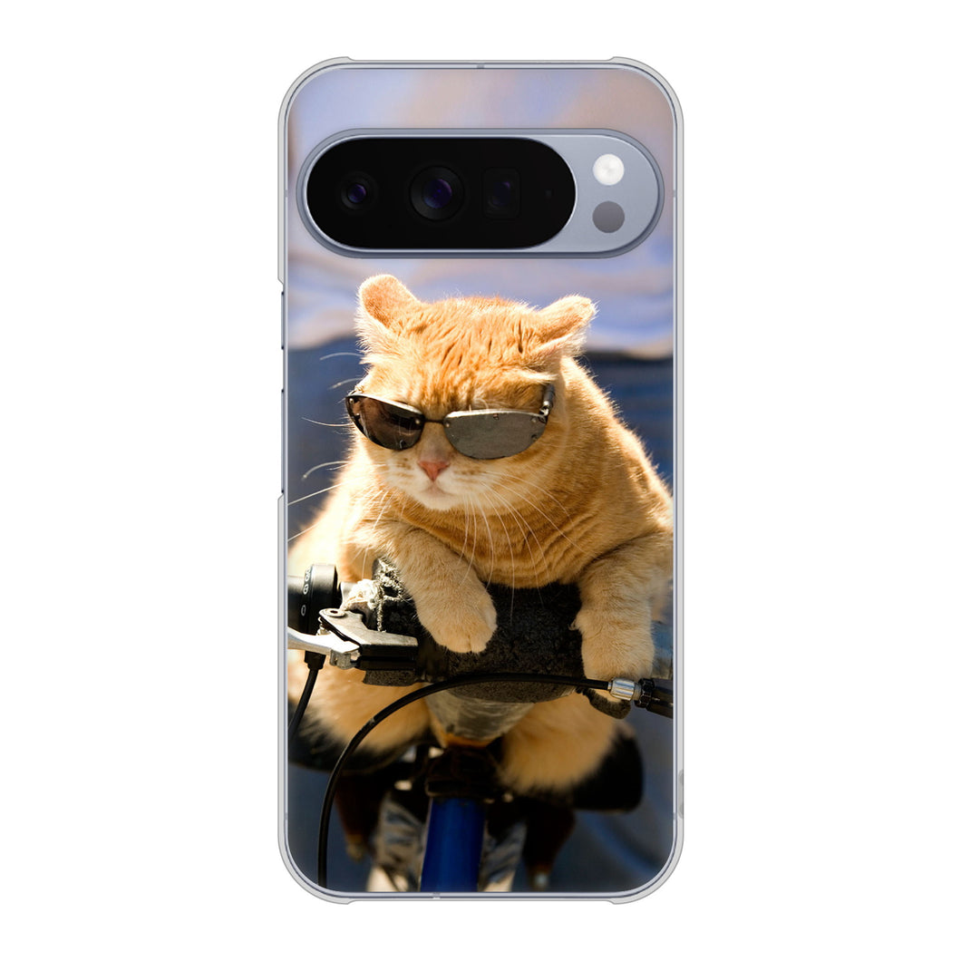 Google Pixel 10 Pro XL 高画質仕上げ 背面印刷 ハードケース 【595 にゃんとサイクル】
