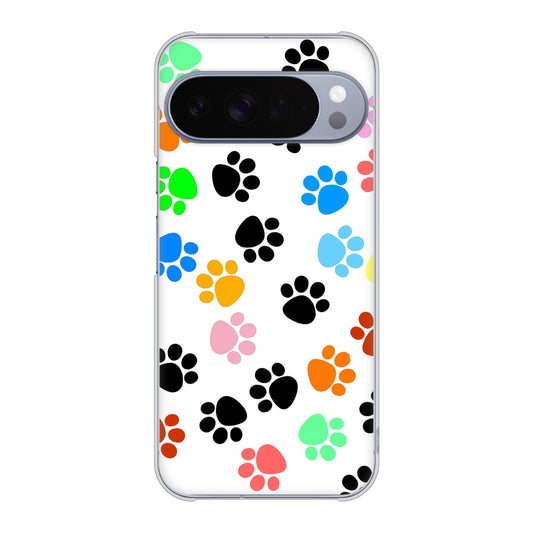 Google Pixel 10 Pro XL 高画質仕上げ 背面印刷 ハードケース 【1108 あしあとカラフル】