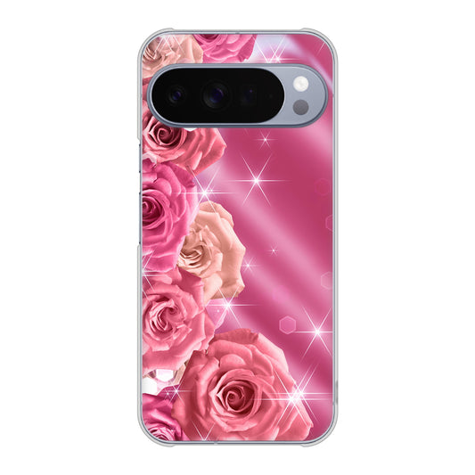 Google Pixel 10 Pro XL 高画質仕上げ 背面印刷 ハードケース 【1182 ピンクの薔薇に誘われて】