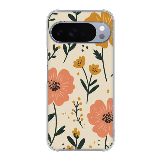 Google Pixel 10 Pro XL 高画質仕上げ 背面印刷 ハードケース北欧風花柄