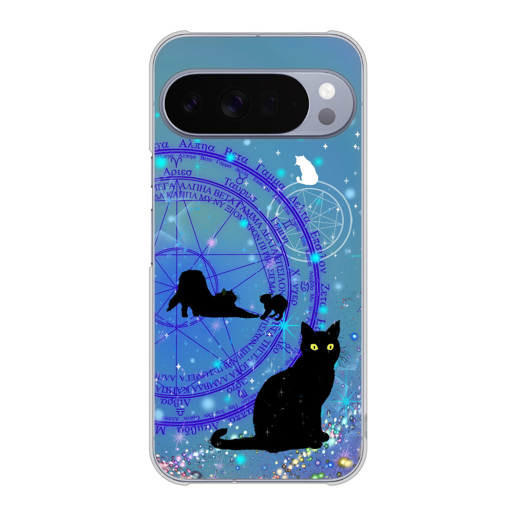 Google Pixel 10 Pro XL 高画質仕上げ 背面印刷 ハードケース魔法陣猫