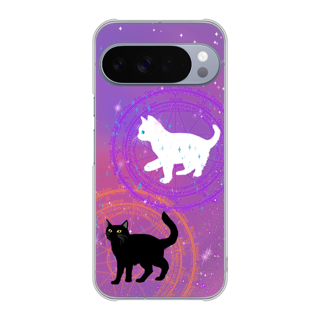 Google Pixel 10 Pro XL 高画質仕上げ 背面印刷 ハードケース魔法陣猫