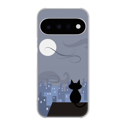 Google Pixel 11 高画質仕上げ 背面印刷 ハードケース夜とネコ