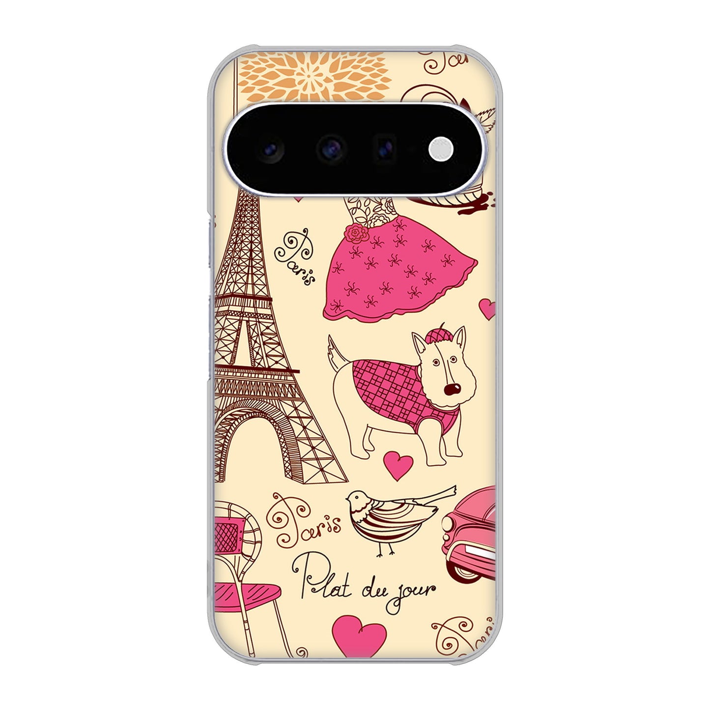 Google Pixel 11 高画質仕上げ 背面印刷 ハードケースLOVE フランス