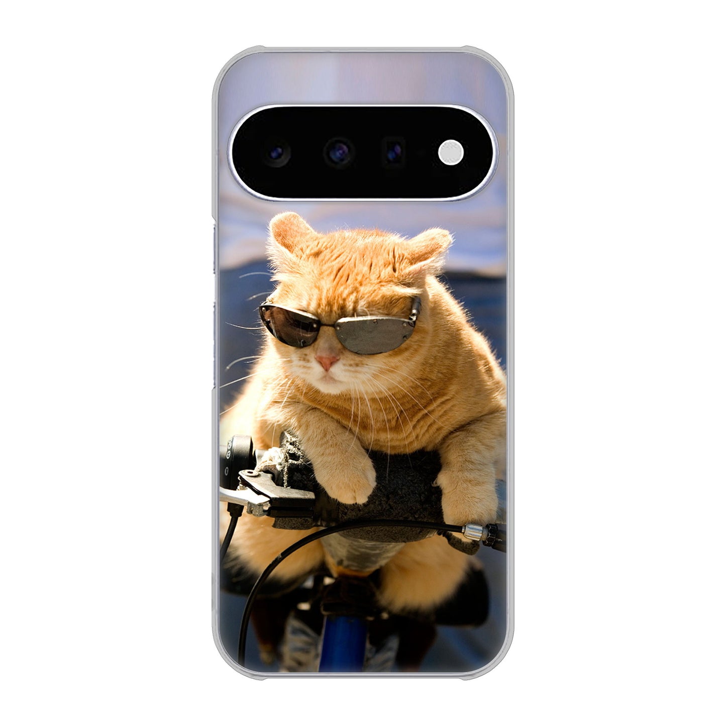 Google Pixel 11 高画質仕上げ 背面印刷 ハードケース 【595 にゃんとサイクル】
