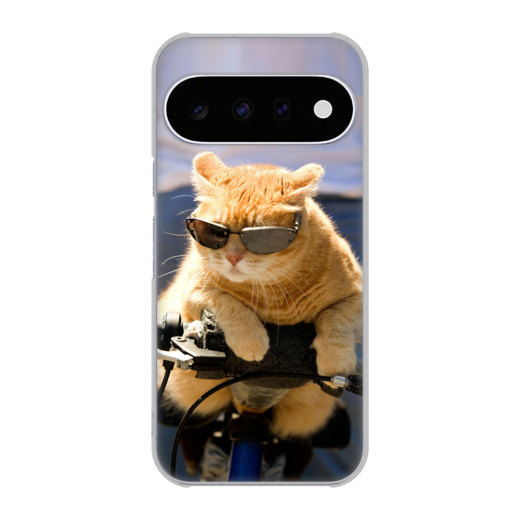 Google Pixel 11 高画質仕上げ 背面印刷 ハードケース 【595 にゃんとサイクル】