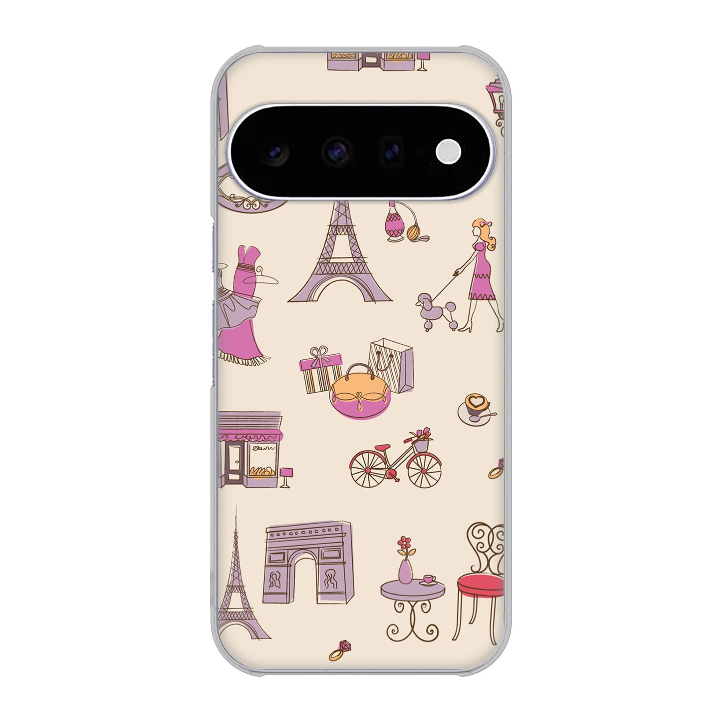 Google Pixel 11 高画質仕上げ 背面印刷 ハードケースLOVE フランス