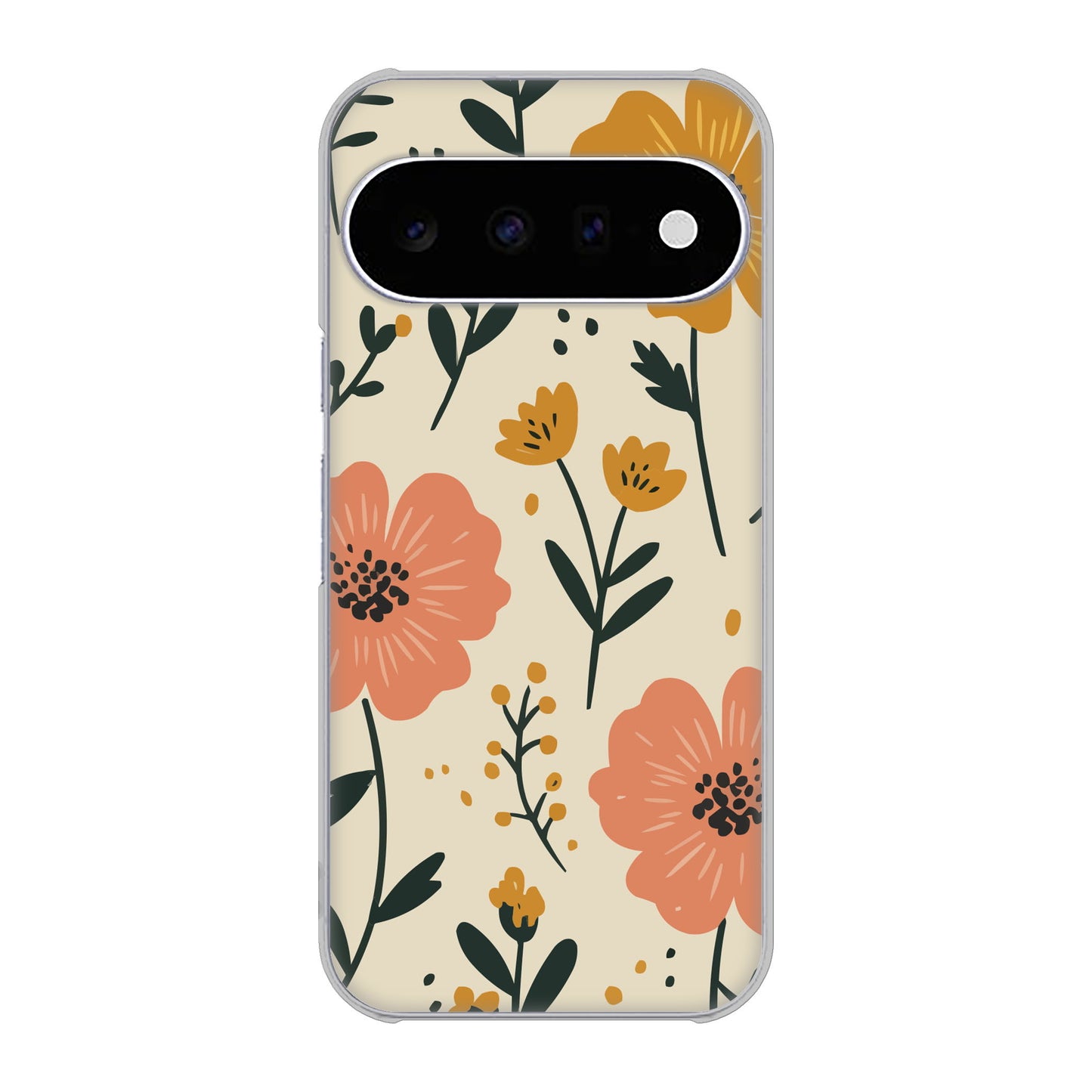 Google Pixel 11 高画質仕上げ 背面印刷 ハードケース北欧風花柄