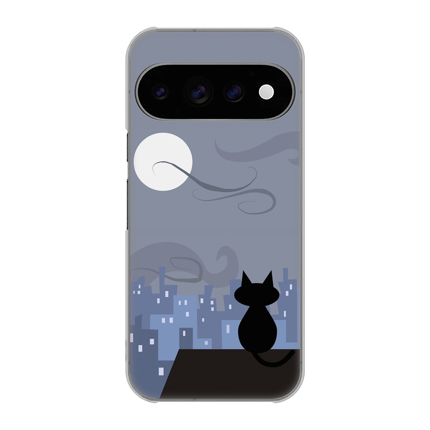 Google Pixel 11 Pro 高画質仕上げ 背面印刷 ハードケース夜とネコ